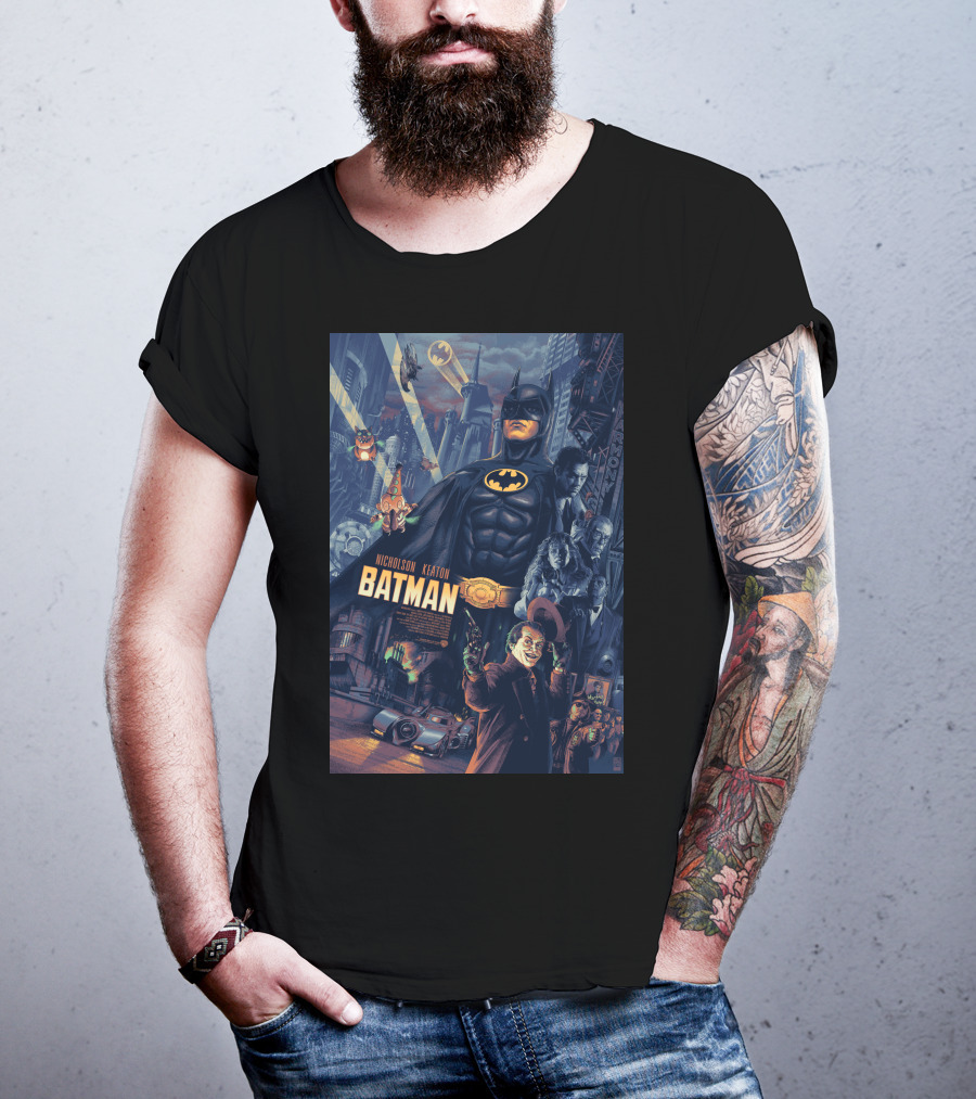 Batman 1989 Nicholson Keaton Gotham City Movie T-Shirt