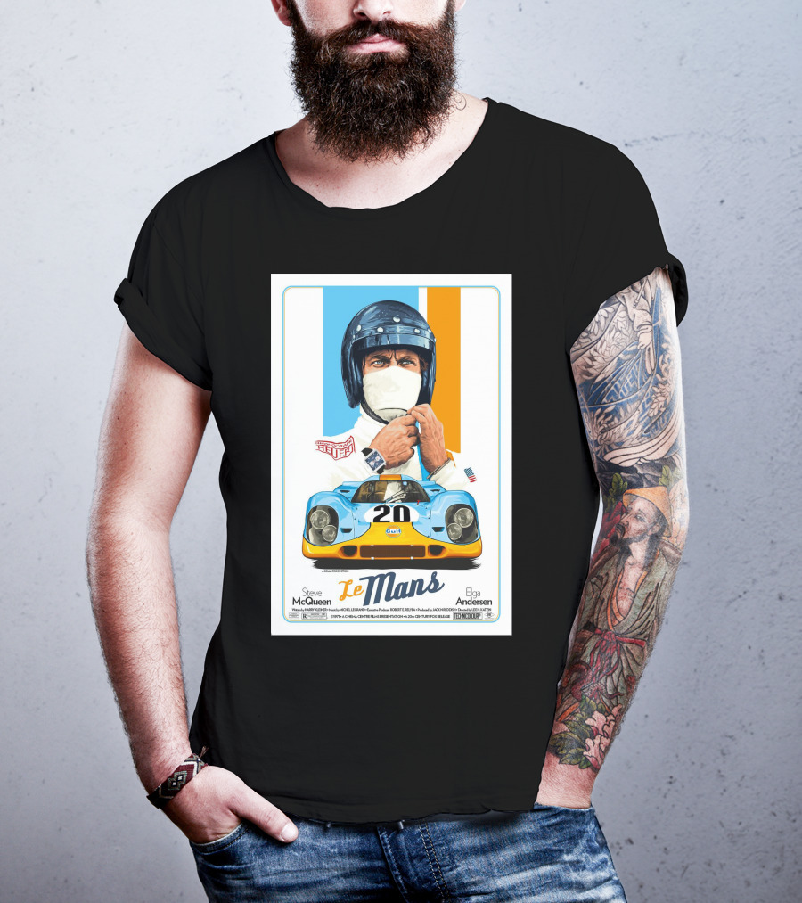 Steve Mcqueen Le Mans Gulf Driver 20 Elga Andersen T-Shirt