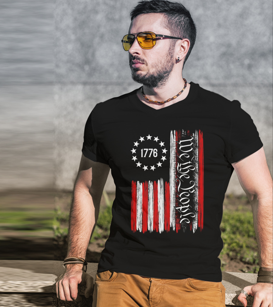 We The People 1776 American Patriotic Flag Stars Stripes T-Shirt
