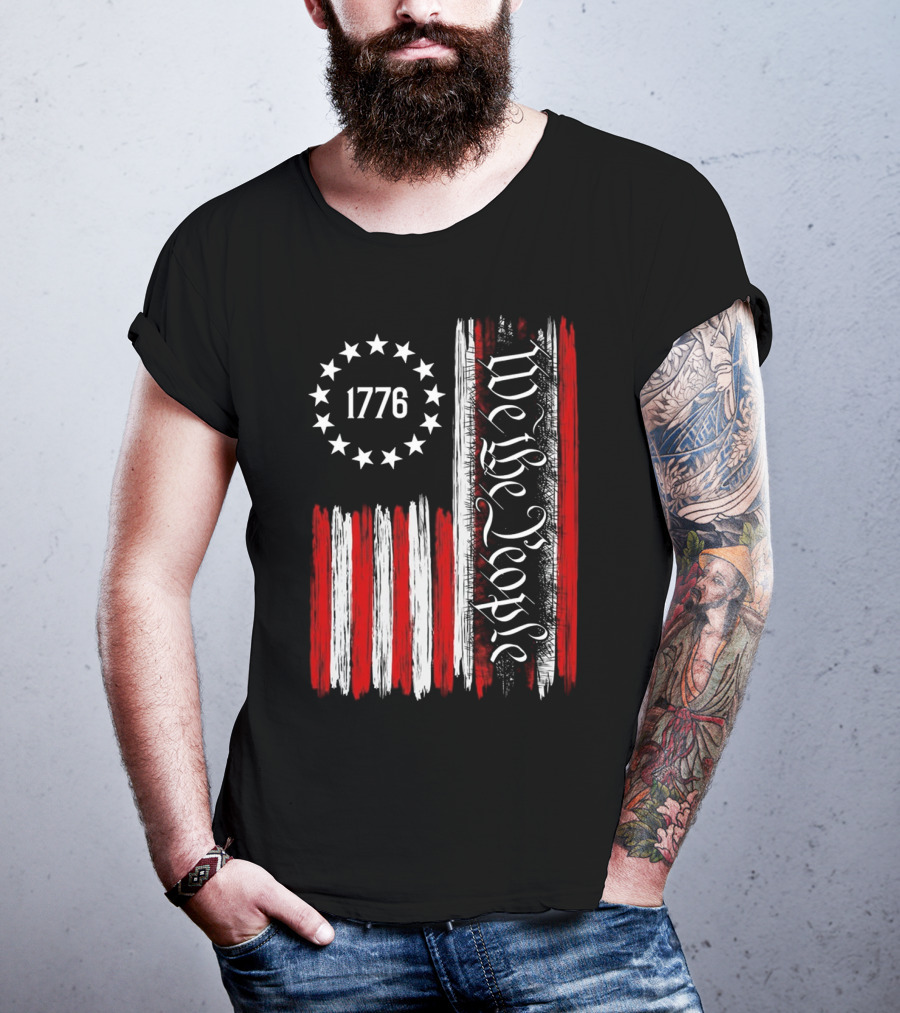 We The People 1776 American Patriotic Flag Stars Stripes T-Shirt
