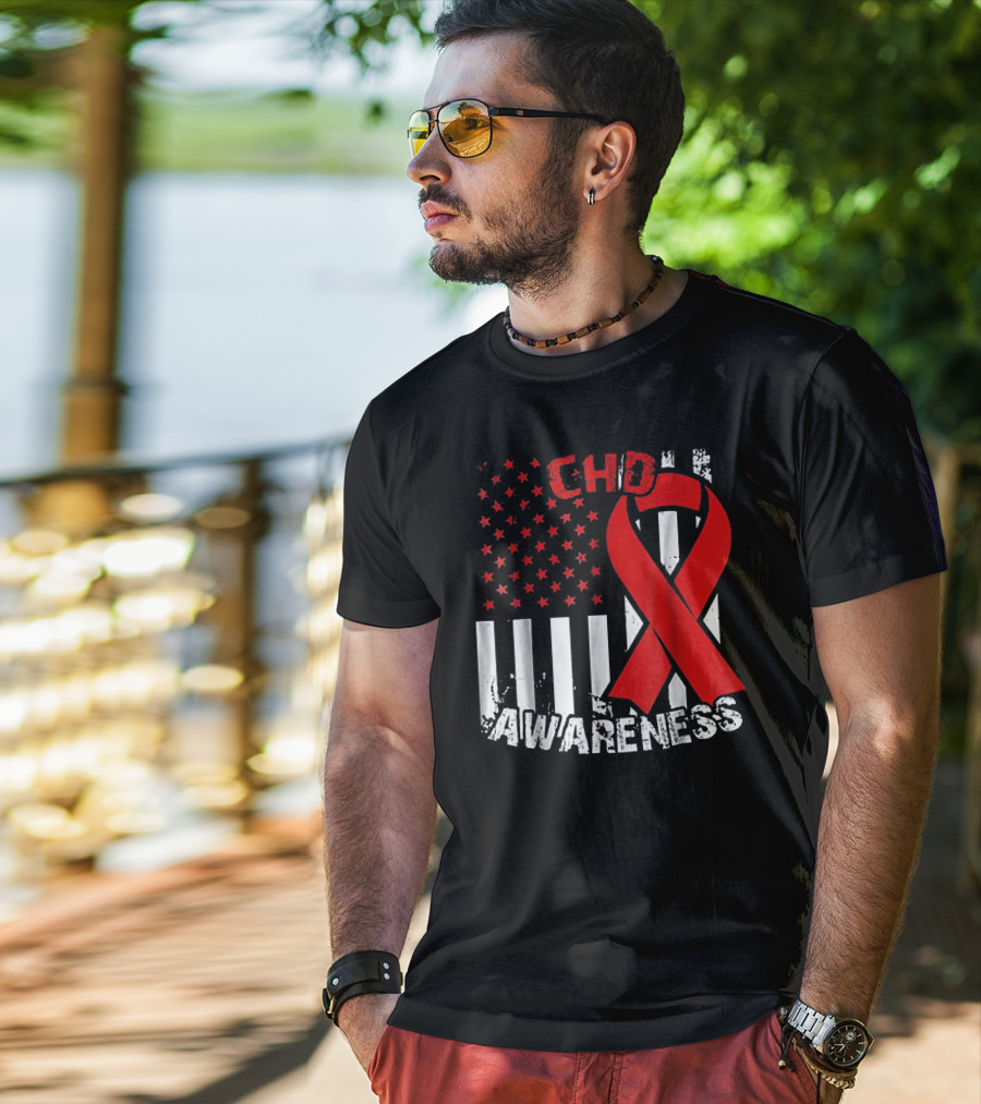 CHD Awareness Congenital Heart Defect Survivor Ribbon T-Shirt