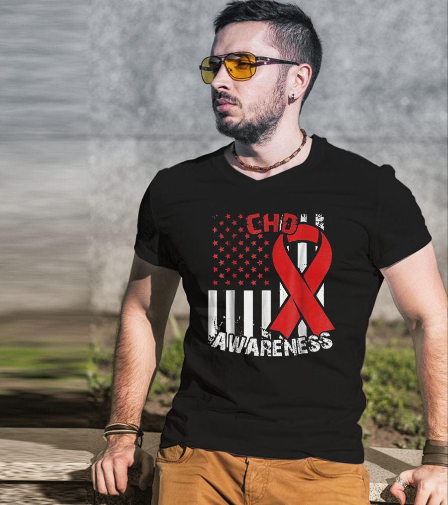 CHD Awareness Congenital Heart Defect Survivor Ribbon T-Shirt