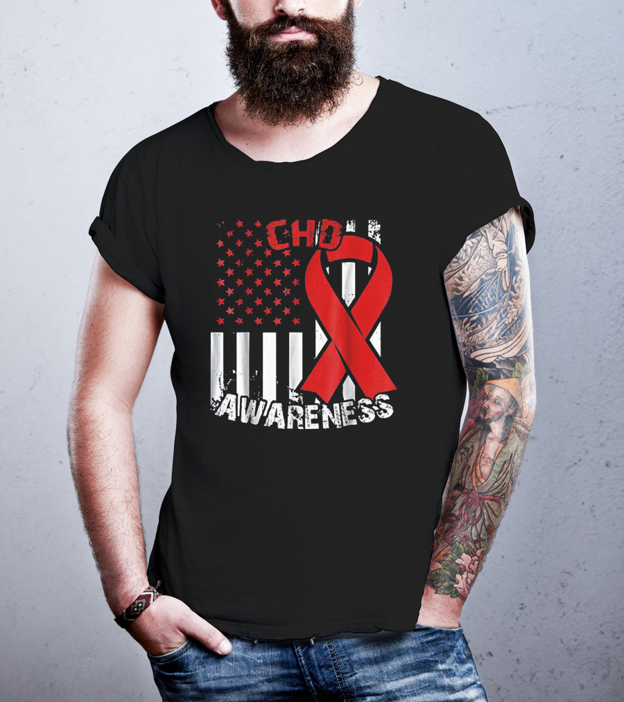 CHD Awareness Congenital Heart Defect Survivor Ribbon T-Shirt