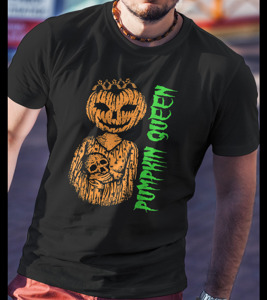 Pumpkin Queen Halloween Skull T-Shirt
