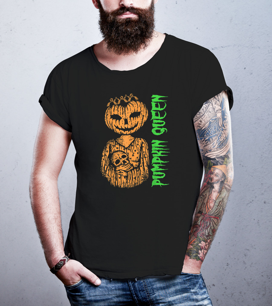 Pumpkin Queen Halloween Skull T-Shirt