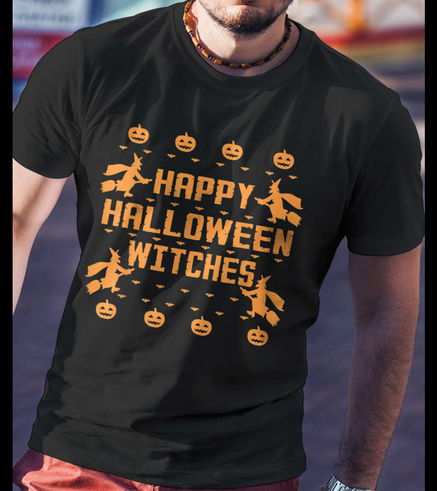 Happy Halloween Witches Pumpkins Bats Witch T-Shirt