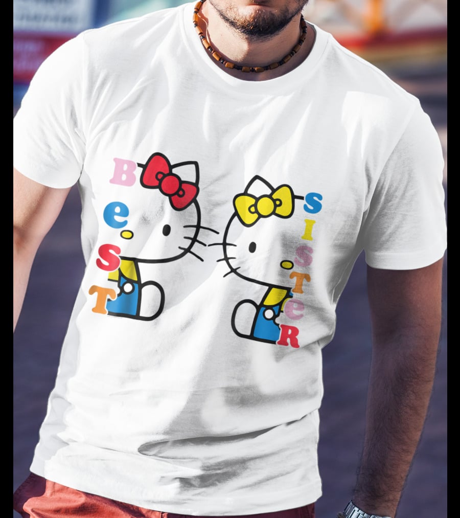 Hello Kitty Mimmy Best Sister Black Bow T-Shirt