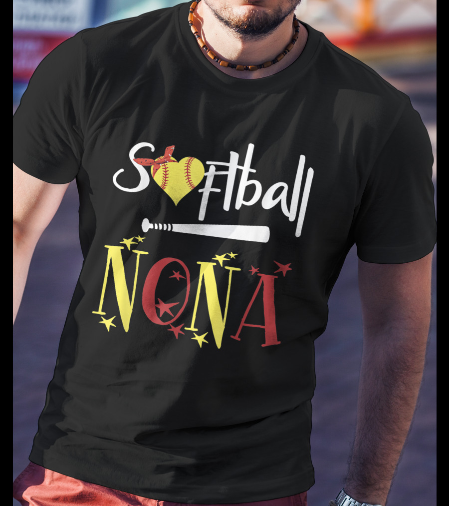 Softball Nona Heart Bat Star T-Shirt
