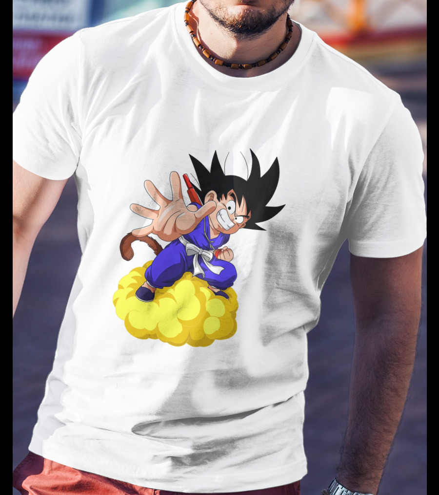 Goku Kid Riding Flying Nimbus Dragon Ball Classic Image T-Shirt