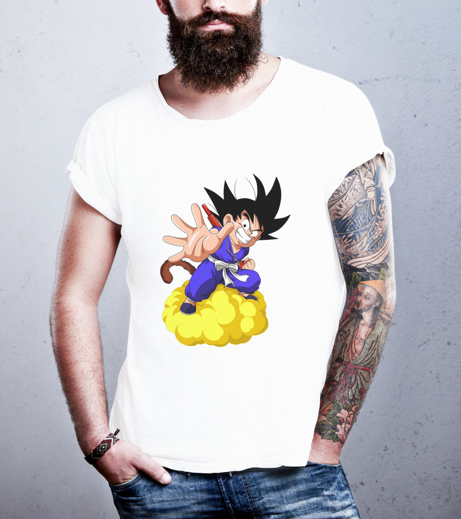 Goku Kid Riding Flying Nimbus Dragon Ball Classic Image T-Shirt