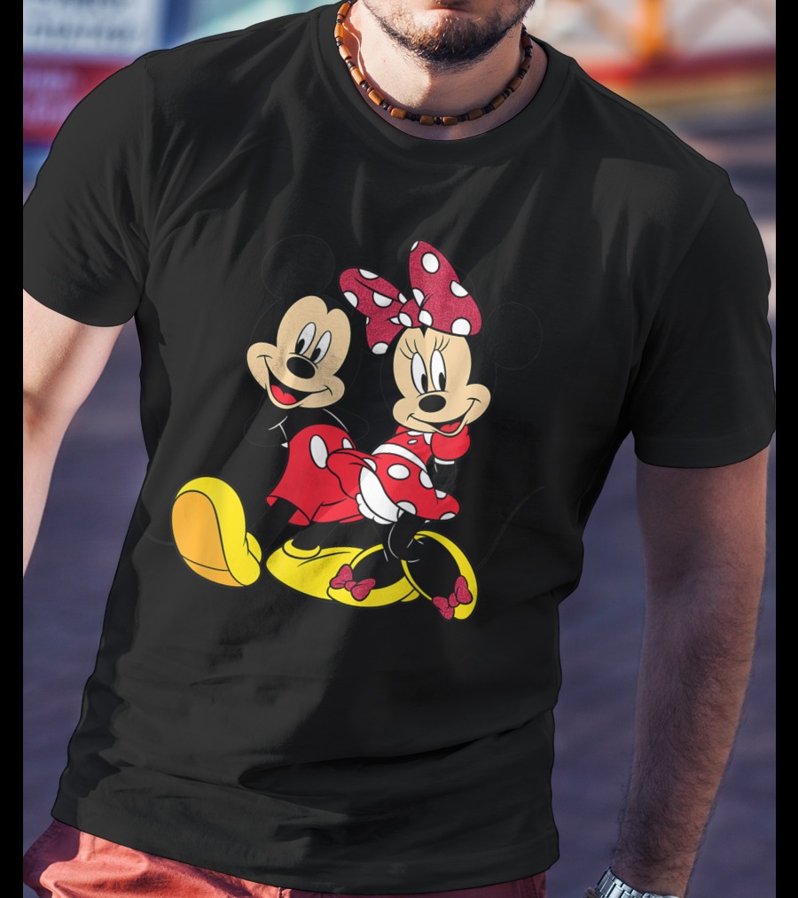 Mickey And Minnie Mouse Classic Cartoon Characters T-Shirt