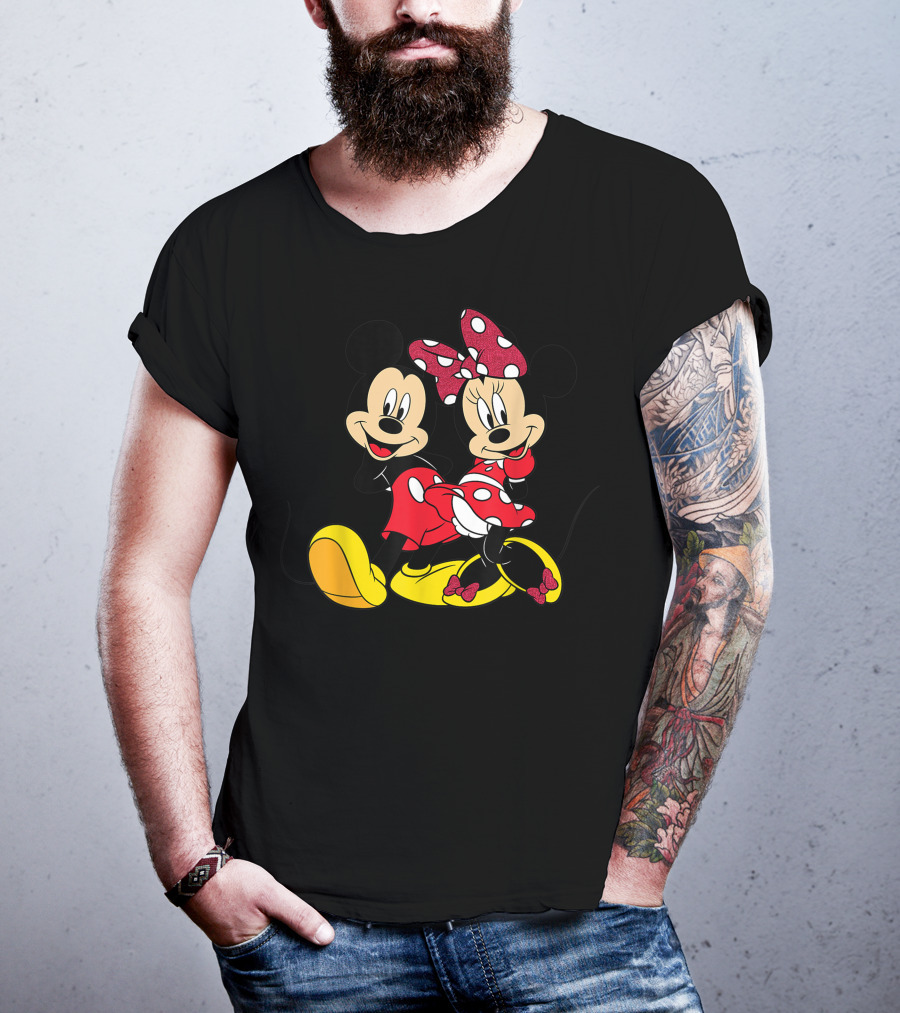 Mickey And Minnie Mouse Classic Cartoon Characters T-Shirt