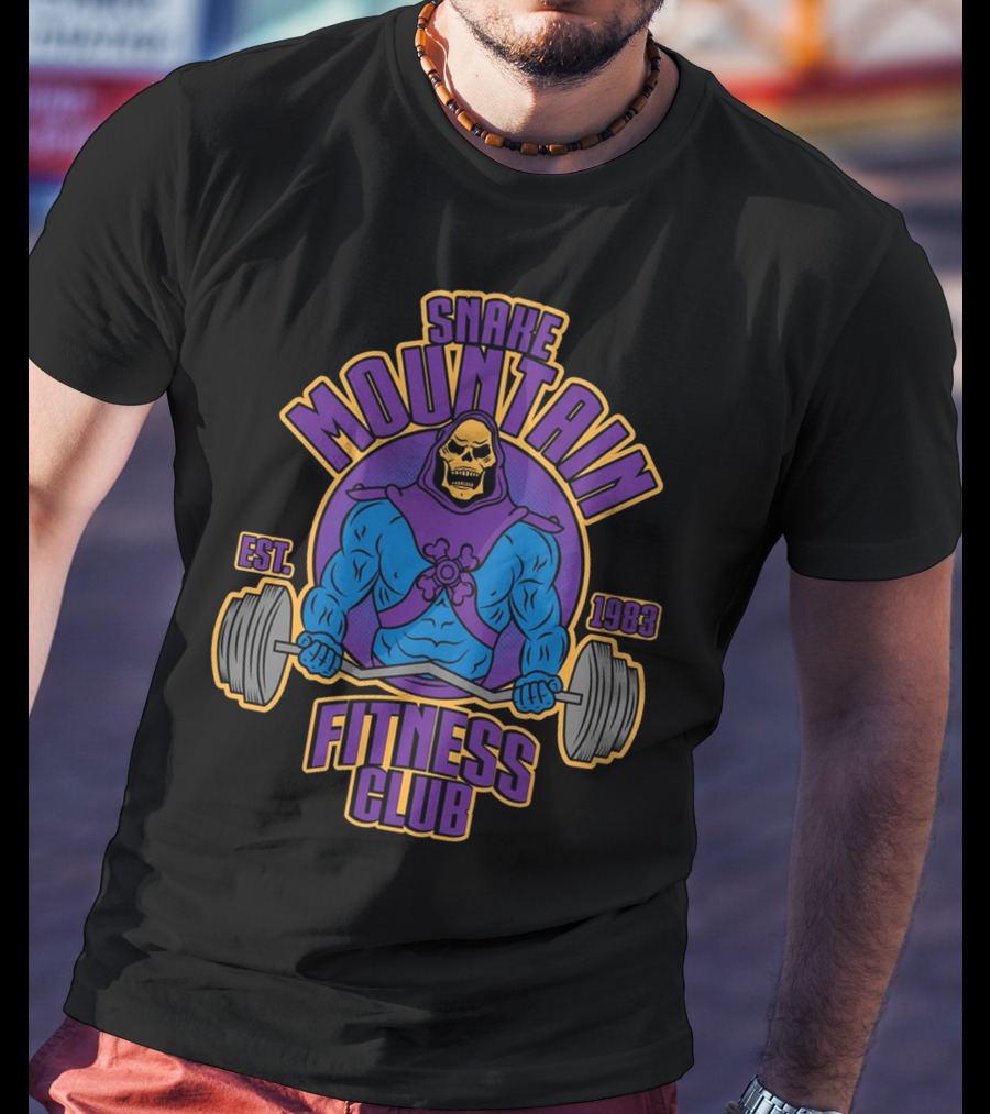Snake Mountain Fitness Club Est. 1983 Lifting Skull T-Shirt