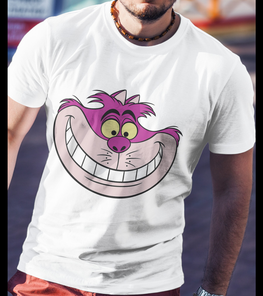 Disney Alice In Wonderland Cheshire Cat Grinning Face T-Shirt