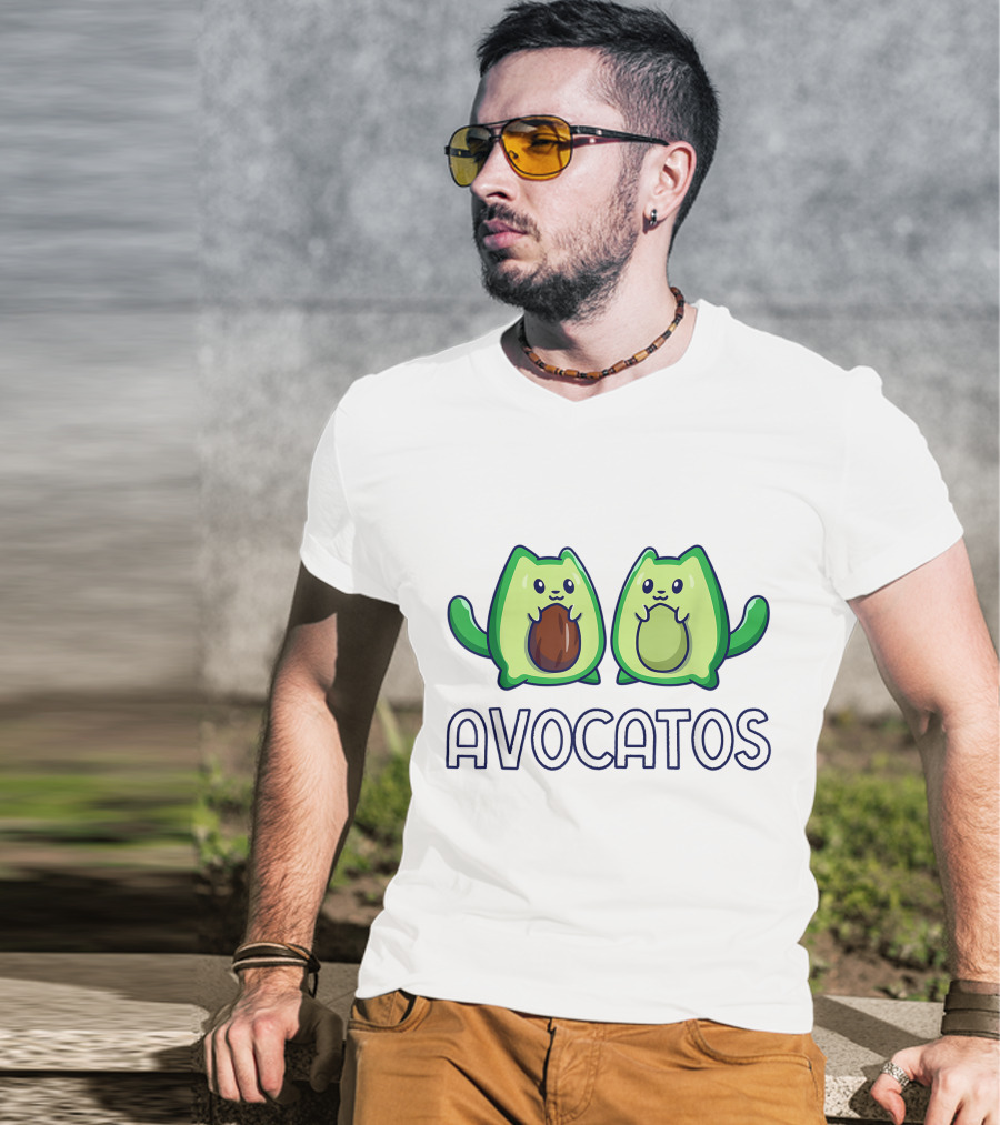 Avogatos Avocado Cats Cute Cartoon T-Shirt