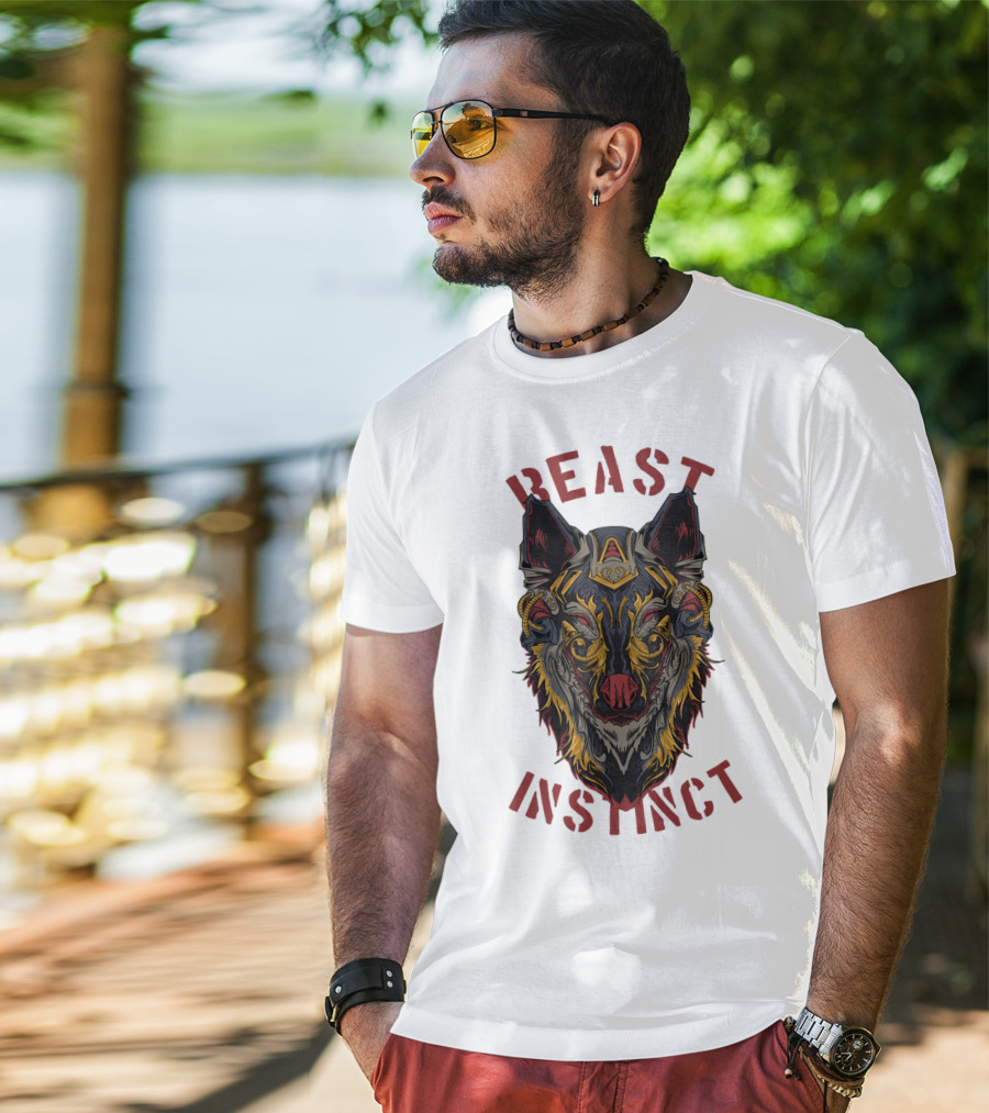Beast Instinct Wolf Warrior Emblem T-Shirt