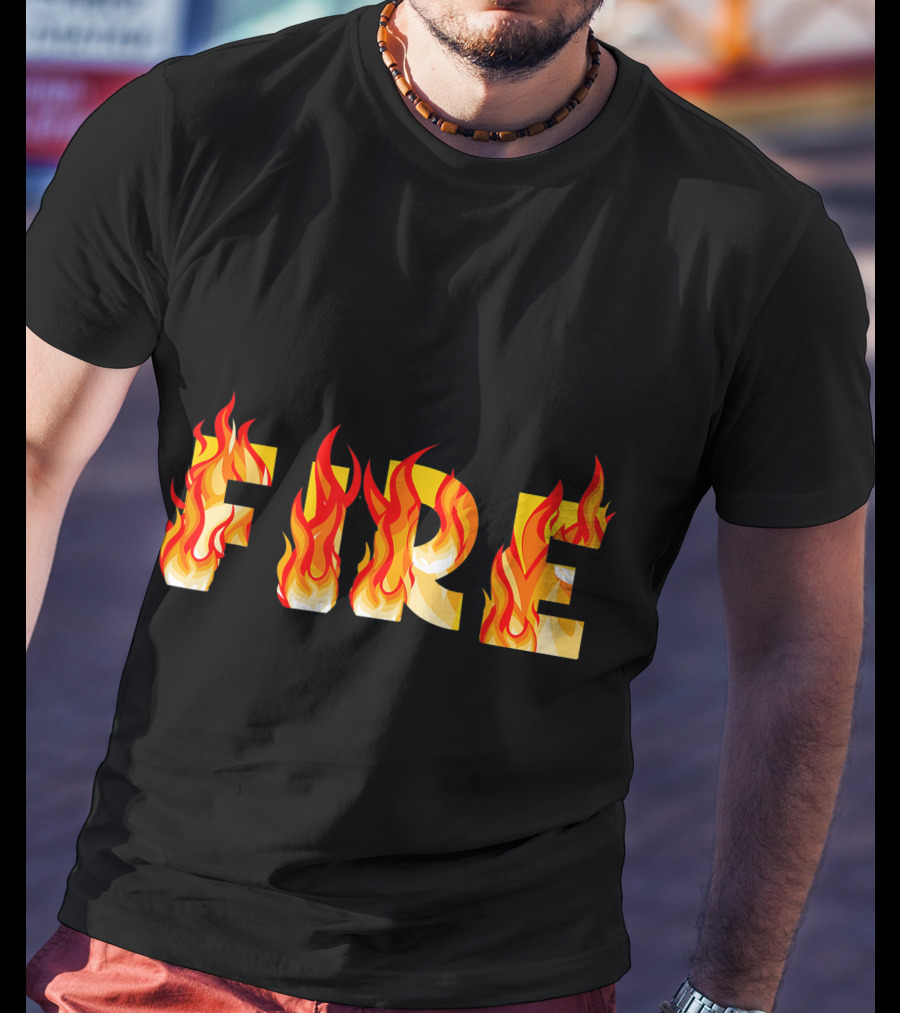 FIRE Couple DIY Flame Letters T-Shirt