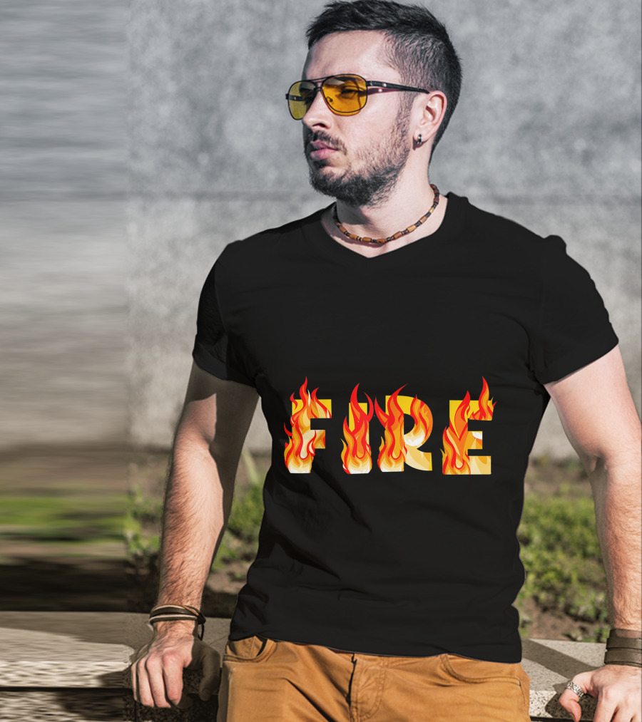 FIRE Couple DIY Flame Letters T-Shirt