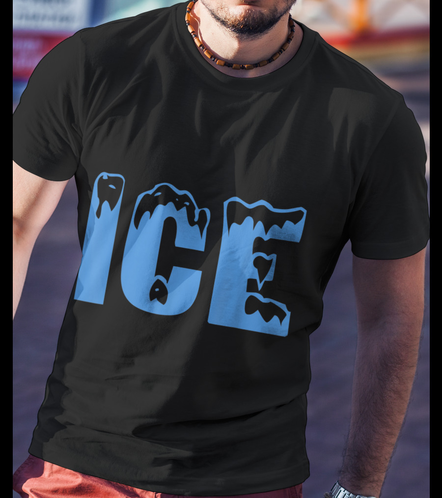 Fire And Ice Frozen Lettering T-Shirt