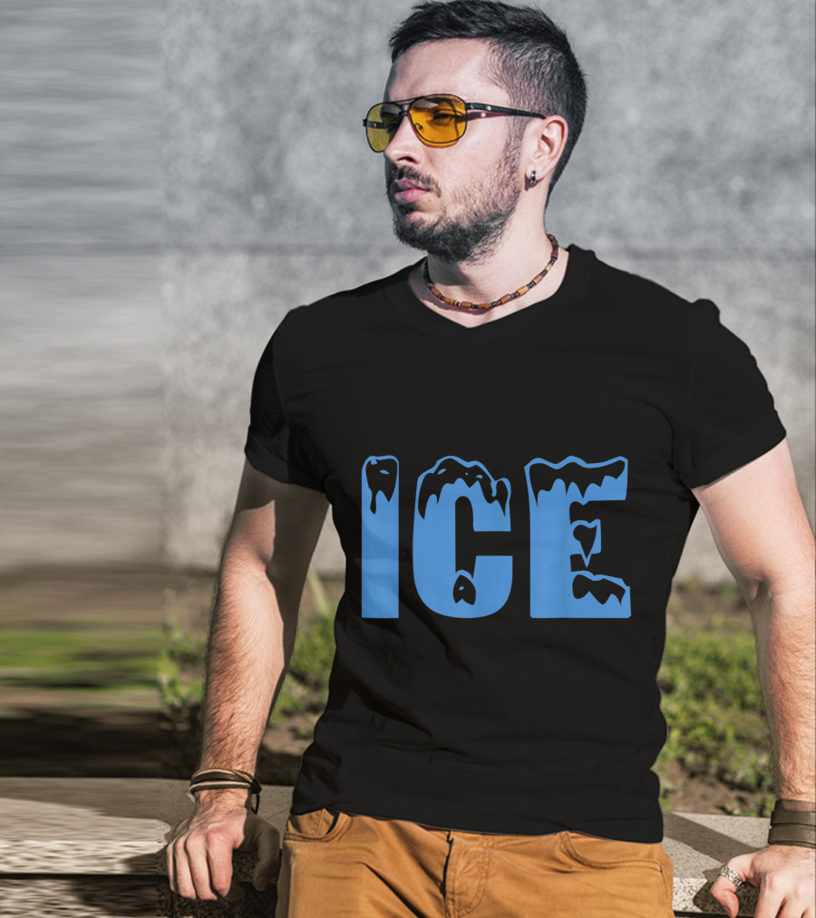 Fire And Ice Frozen Lettering T-Shirt