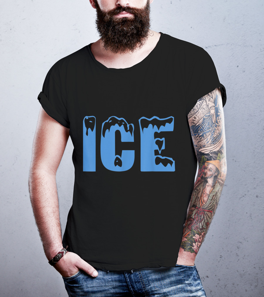 Fire And Ice Frozen Lettering T-Shirt