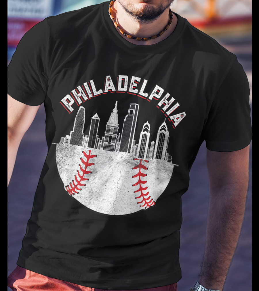 Philadelphia Skyline Baseball T-Shirt