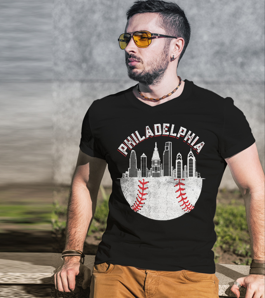 Philadelphia Skyline Baseball T-Shirt
