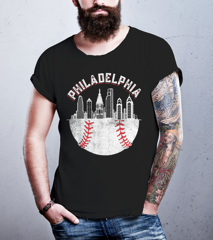 Philadelphia Skyline Baseball T-Shirt