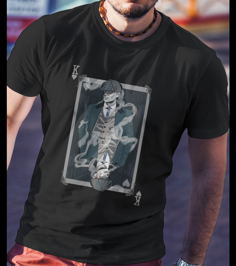 Thomas Shelby King Of Spades Card Design With Smoke And Hat T-Shirt