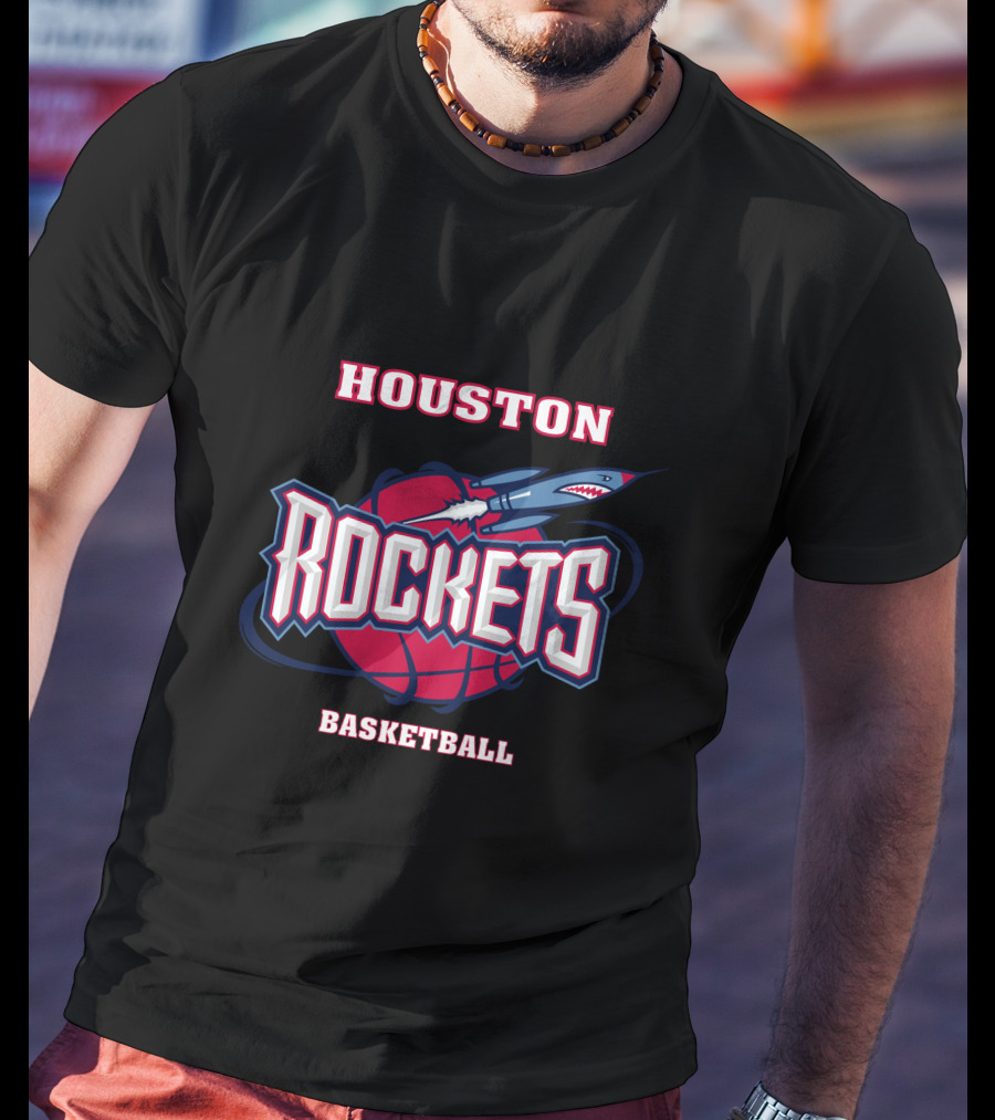 Houston Rockets Basketball Shark Rocket T-Shirt