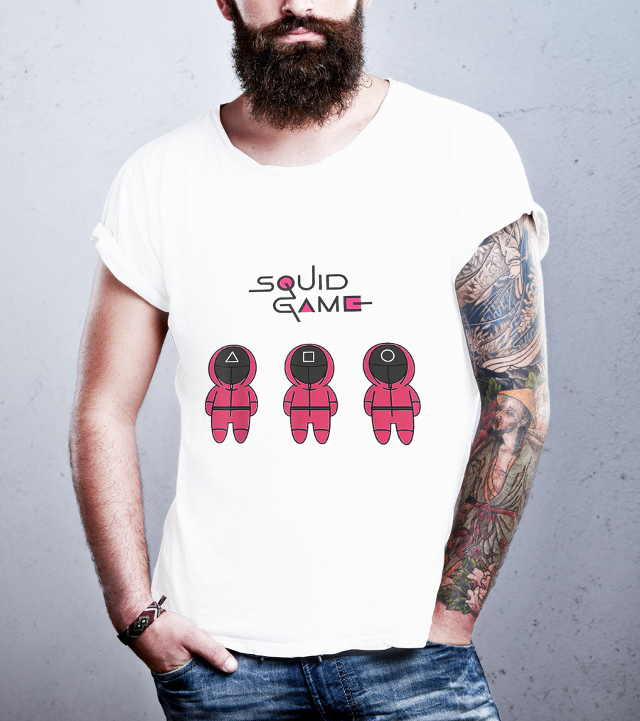 Chibi Squid Game Korean Drama Horror Movie Characters T-Shirt
