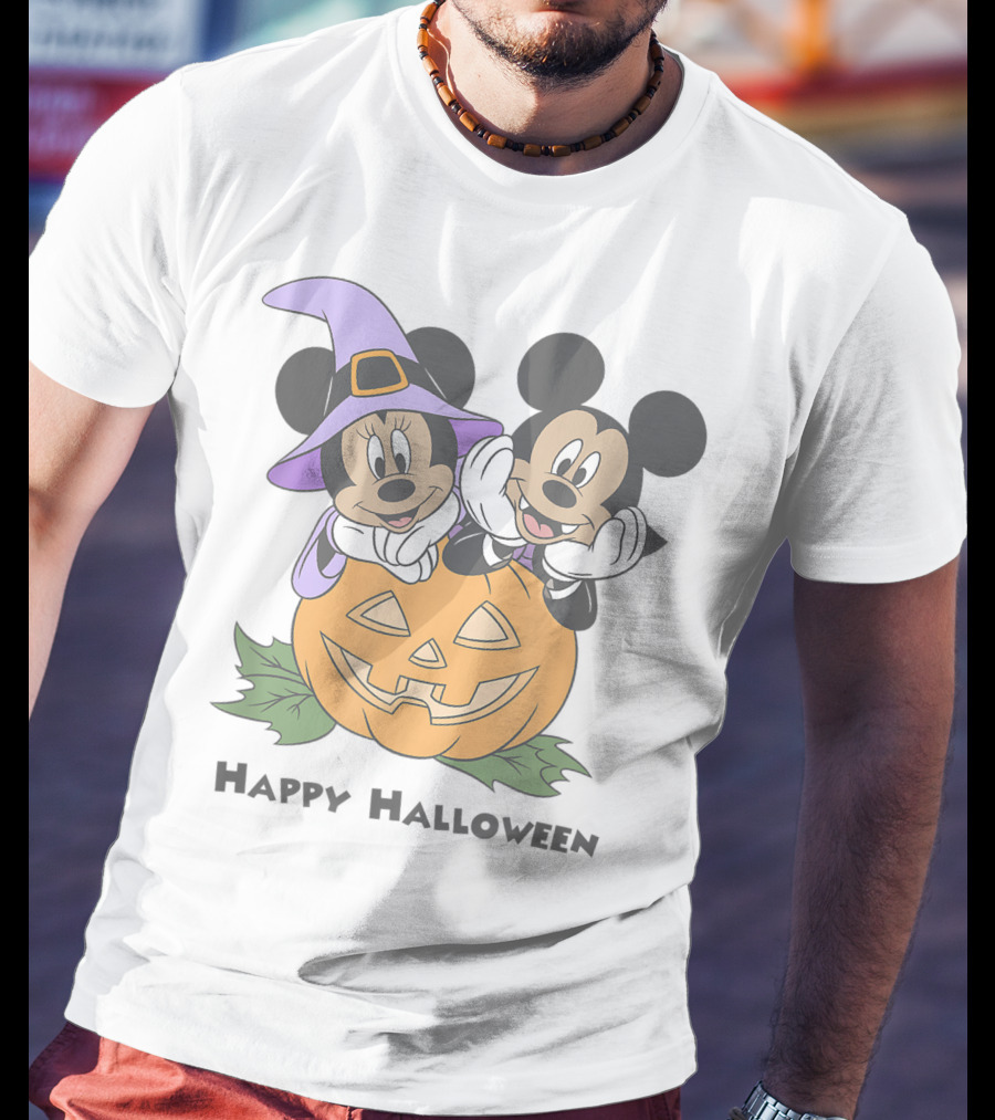 Happy Halloween Pumpkin Mickey And Minnie T-Shirt