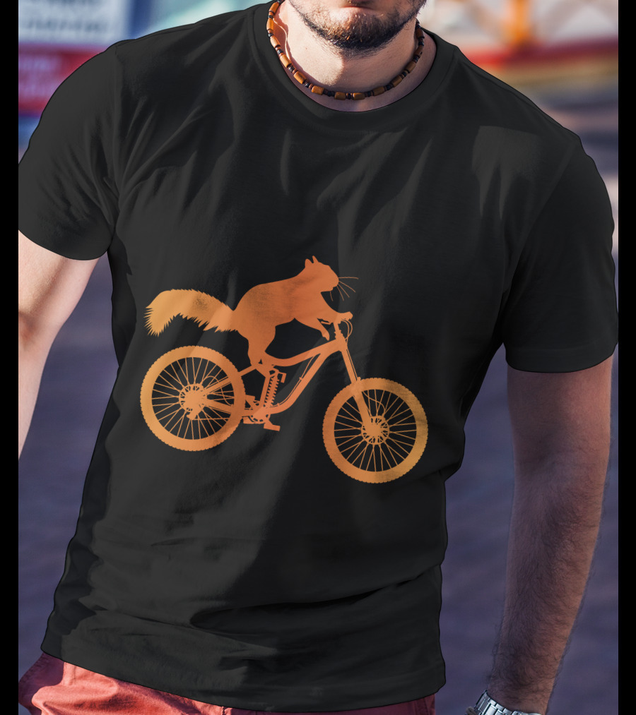 Cycling Squirrel Adventure On Mountain Bike T-Shirt