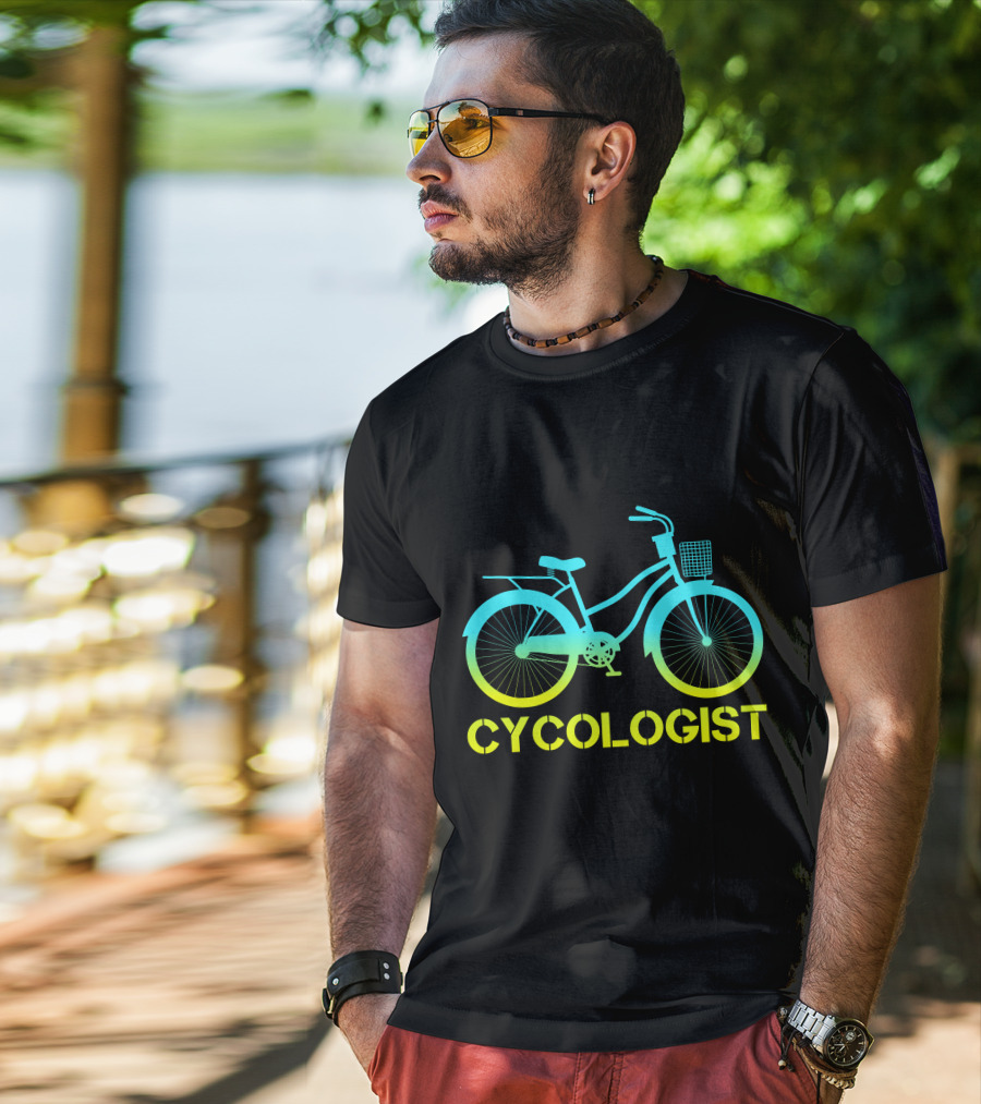 CYCOLOGIST Bicycle With Gradient Colors T-Shirt