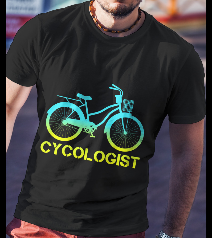 CYCOLOGIST Bicycle With Gradient Colors T-Shirt