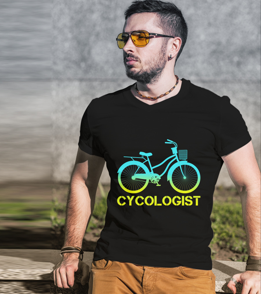 CYCOLOGIST Bicycle With Gradient Colors T-Shirt
