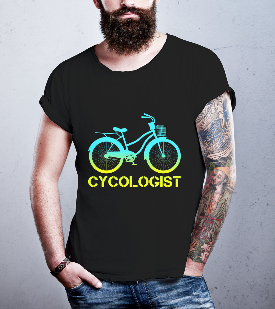 CYCOLOGIST Bicycle With Gradient Colors T-Shirt