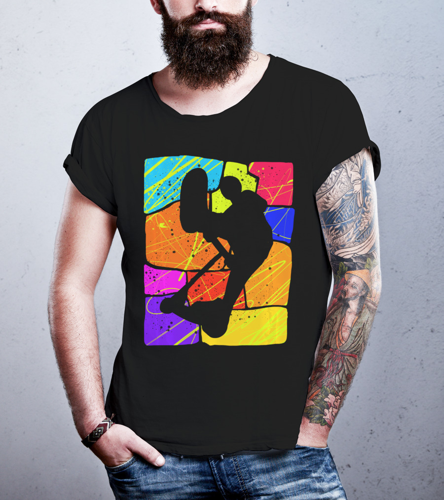 Awesome Scooter Teens Colorful Silhouette Adventure T-Shirt