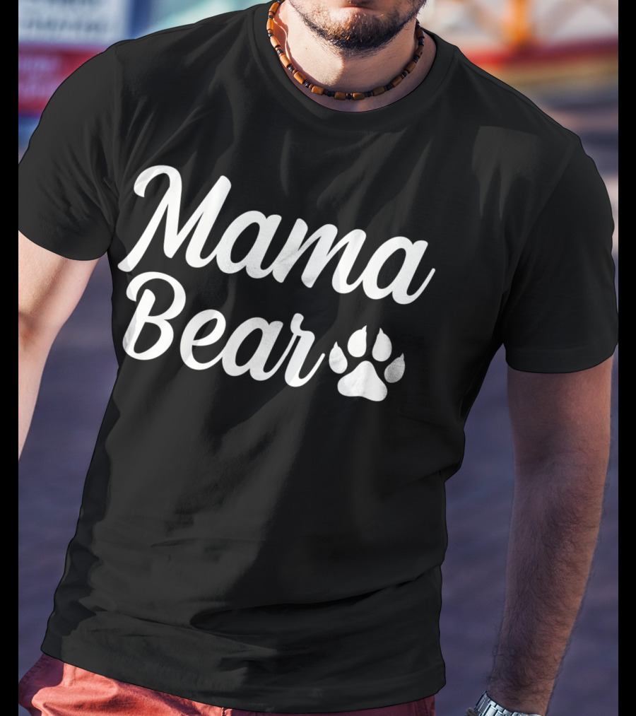 Mama Bear Paw Print Bear Lover T-Shirt