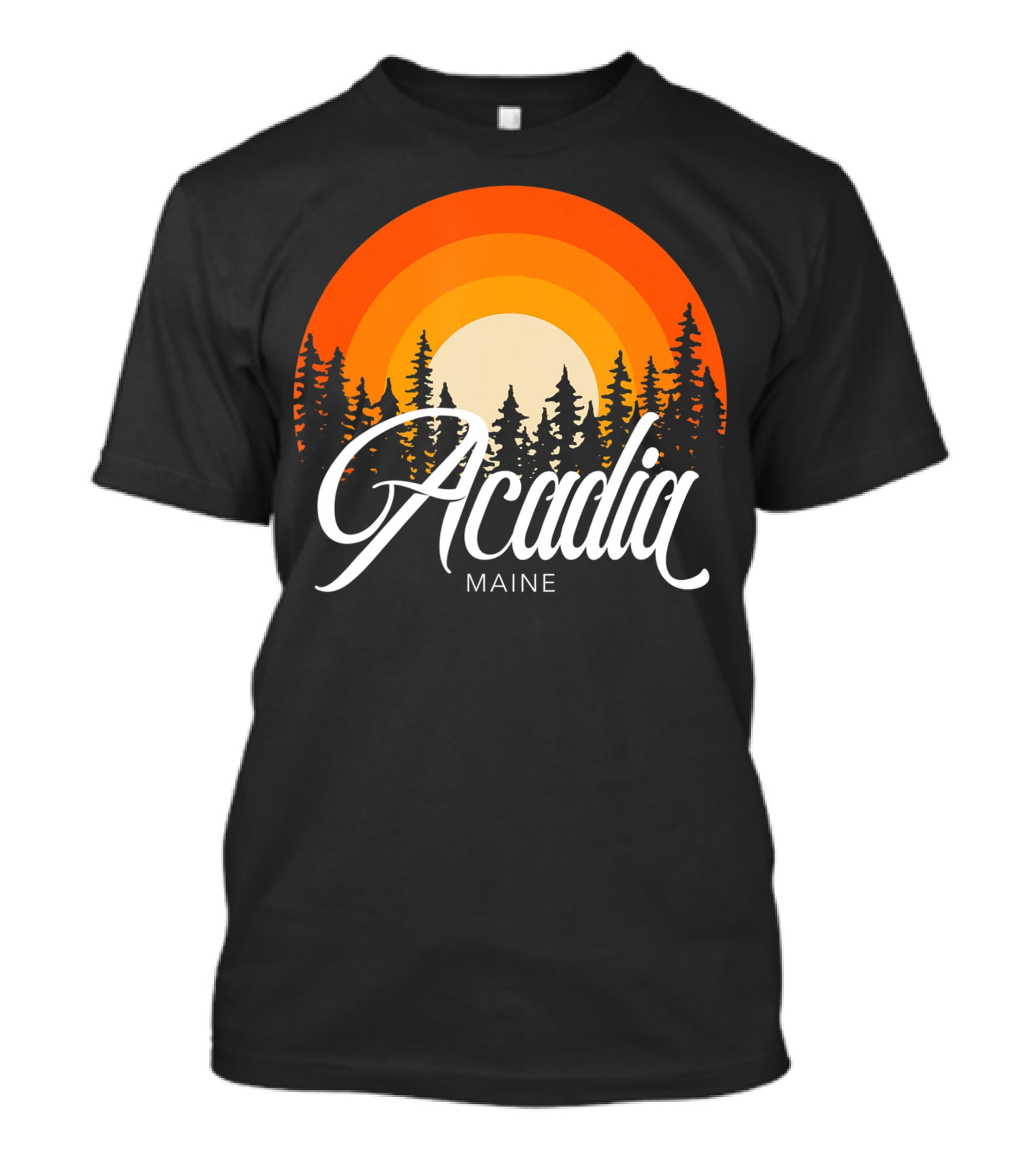 Acadia Maine Sunset Forest Adventure In National Park T-Shirt