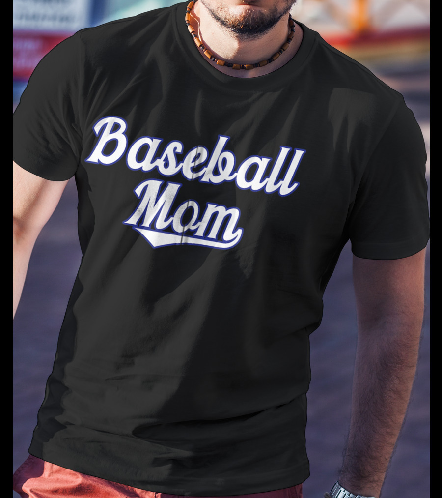 Classic Baseball Mom Swooping Text T-Shirt