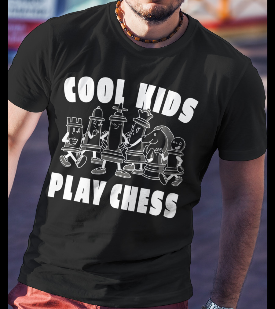 Cool Kids Play Chess Chess Player Chess Lover Fun Cartoon Pieces T-Shirt