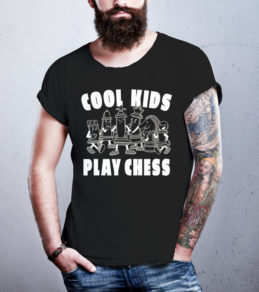 Cool Kids Play Chess Chess Player Chess Lover Fun Cartoon Pieces T-Shirt