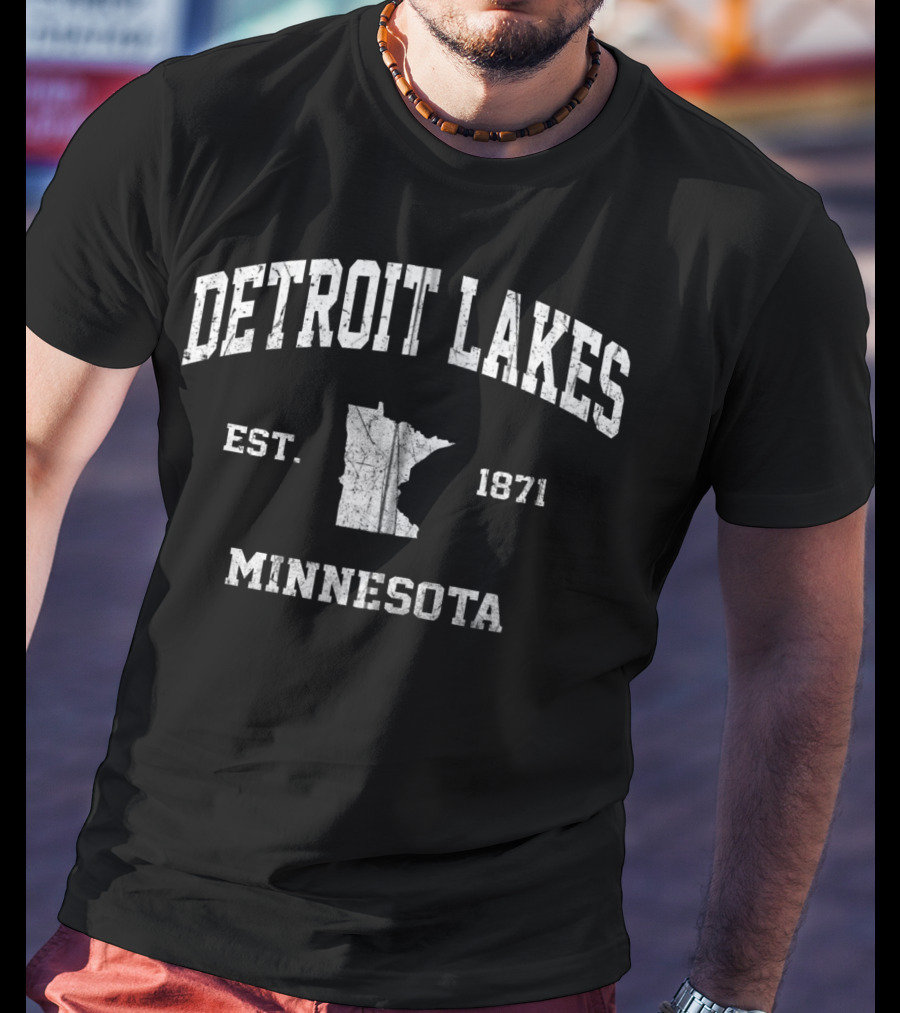 Detroit Lakes Minnesota Established 1871 Vintage State Athletic T-Shirt