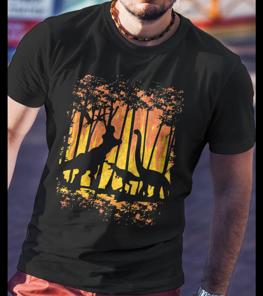 Dinosaurs Wildlife Dinos In Wild Forest T-Shirt