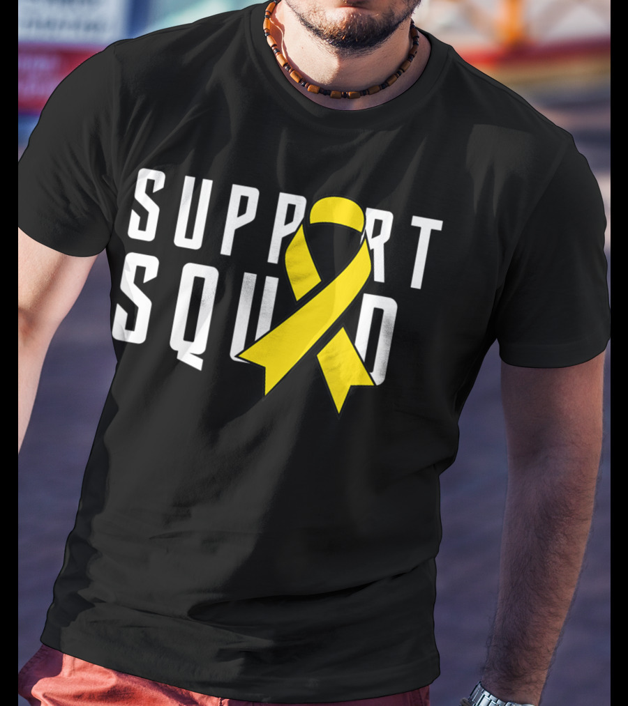 Support Squad Yellow Ribbon Endometriosis Awareness T-Shirt