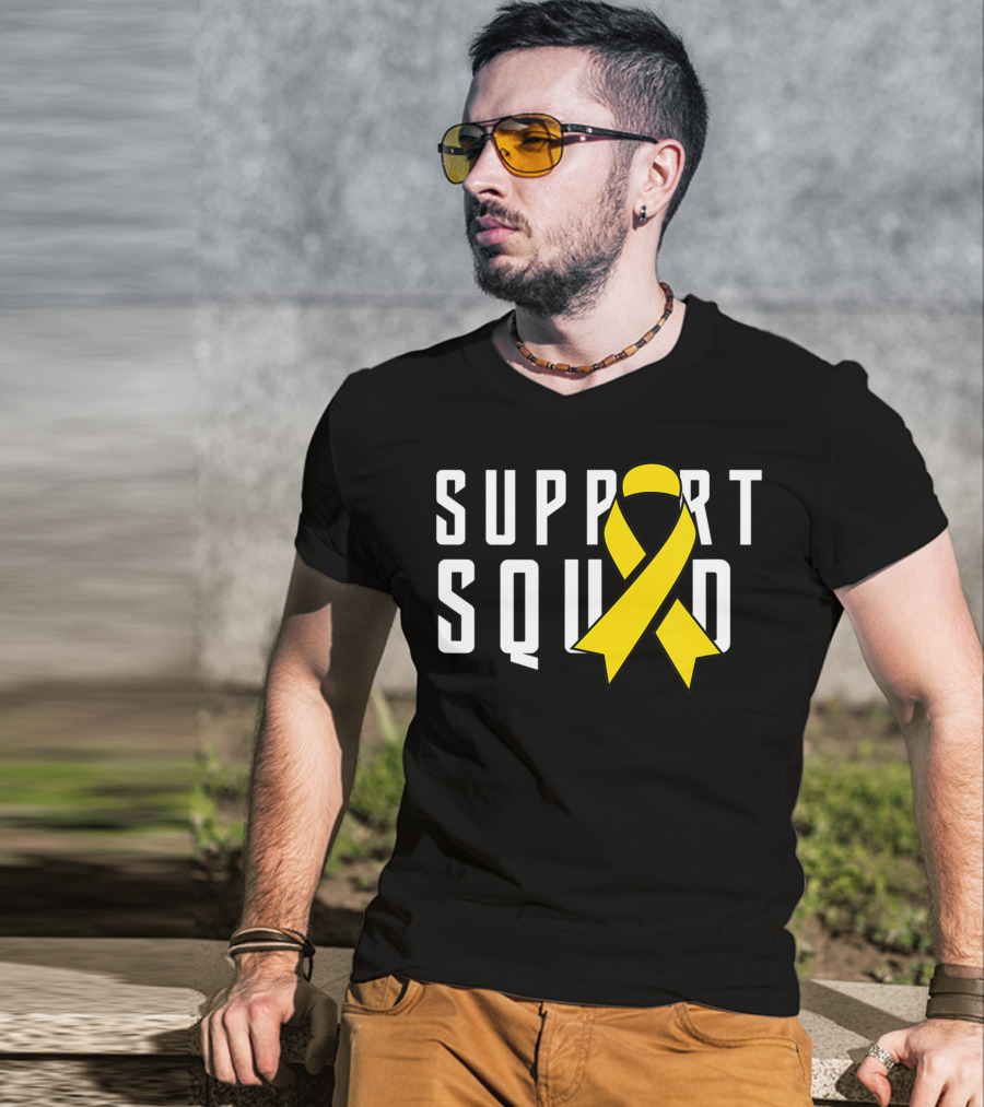 Support Squad Yellow Ribbon Endometriosis Awareness T-Shirt