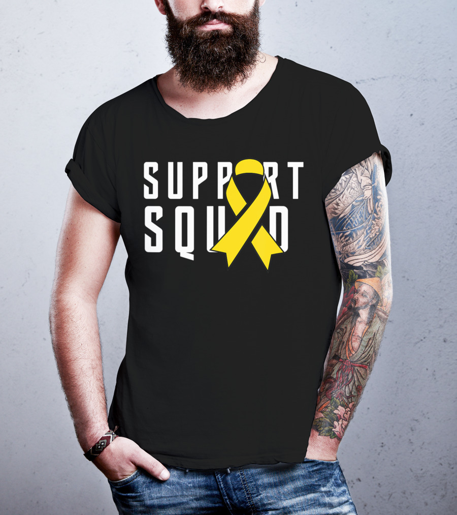 Support Squad Yellow Ribbon Endometriosis Awareness T-Shirt
