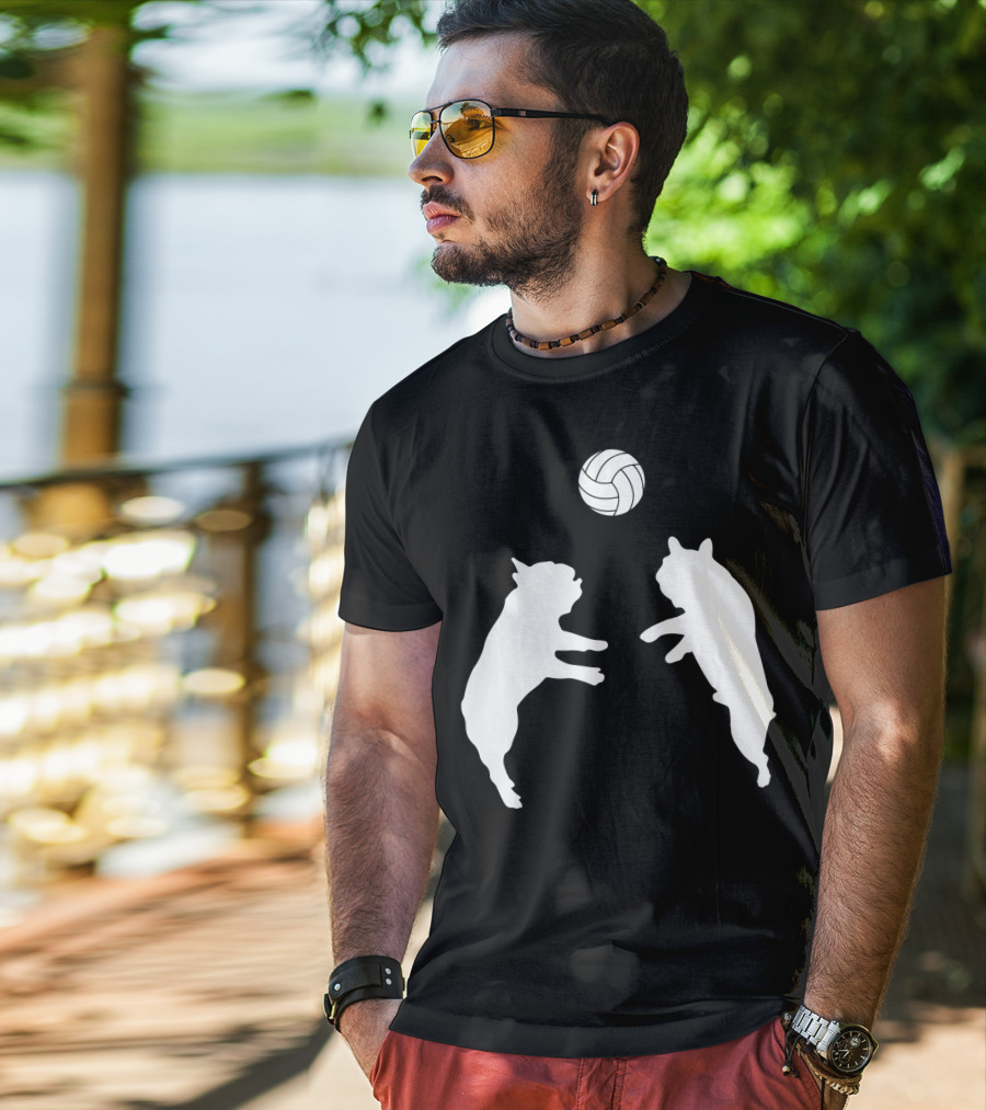 Frenchie Volleyball French Bulldog Playing Ball T-Shirt