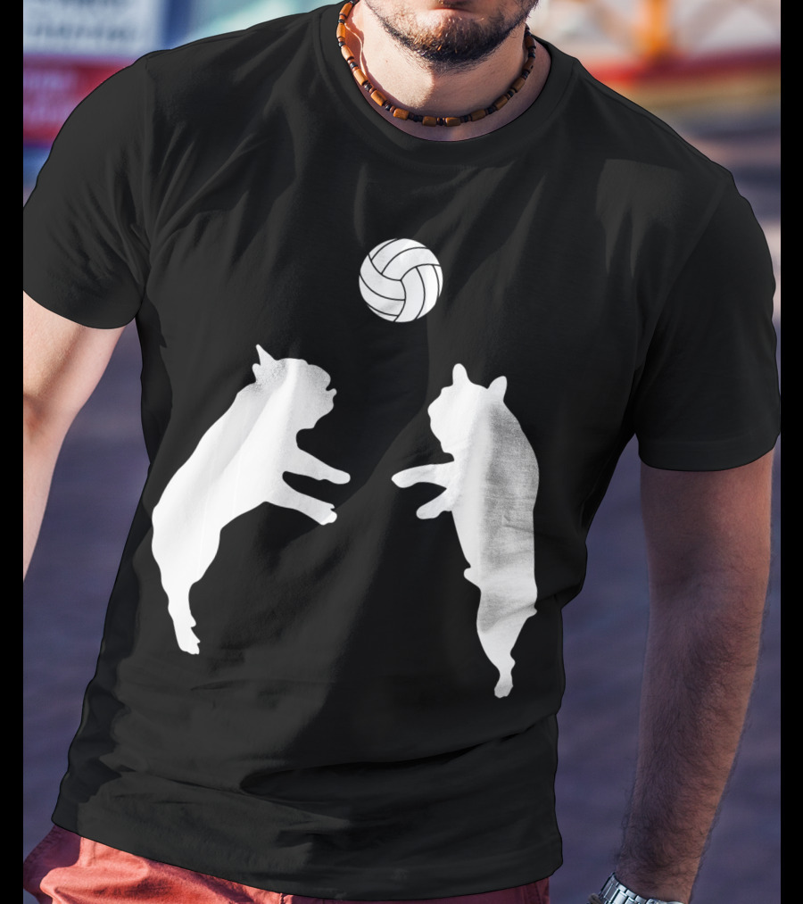 Frenchie Volleyball French Bulldog Playing Ball T-Shirt